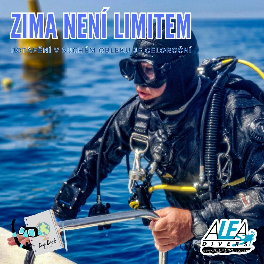Už jste se potápěli v suchém obleku? Zima při potápění pak není limitem a můžete se potápět celý rok 🤿
